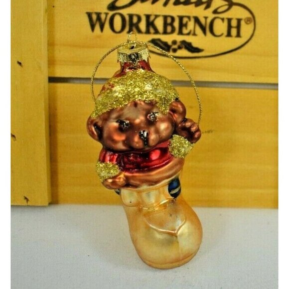 Santa's Workbench Holiday Christmas Ornament 6 Piece Set with Wooden Box - Picture 8 of 9